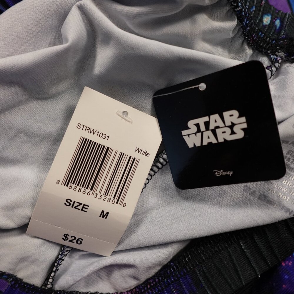 Star Wars astral pajama leggings Darth Vader women's medium black purple Disney - Picture 10 of 11